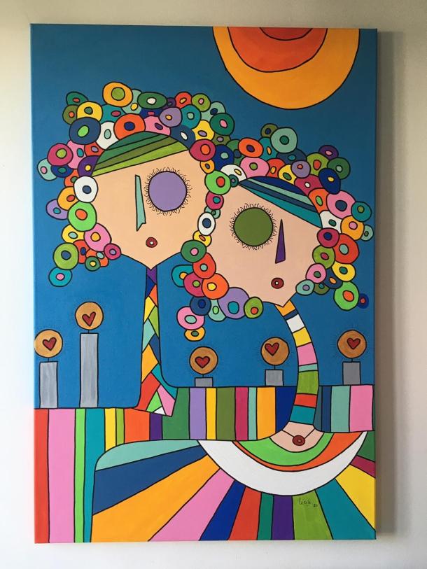 Cécile Balthazard, Nous Nous Aimon, 90x60cm, Ακρυλικά